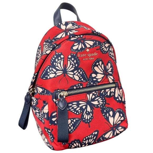 Kate Spade Chelsea The Little Better Nylon Mini Backpack Butterfly Red - Picture 3 of 6